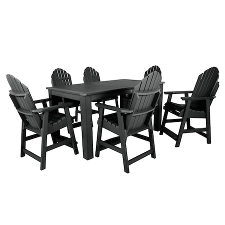 Highwood Usa Hamilton 7pc Rectangular Counter Height Outdoor Patio Furniture Dining Set 72 x 42 AD-ST7HM2CO4BA-BKE